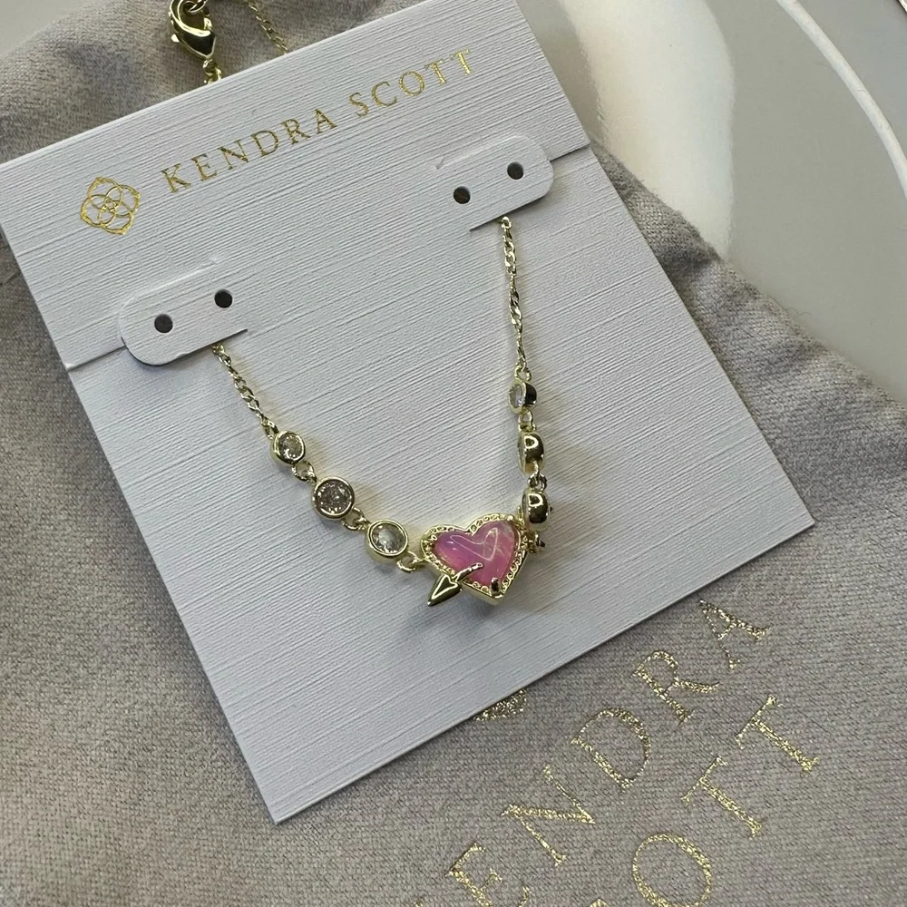 Kendra Scott Opalescent Resin and Cubic Zirconia Ari Heart Arrow Tennis Bracelet